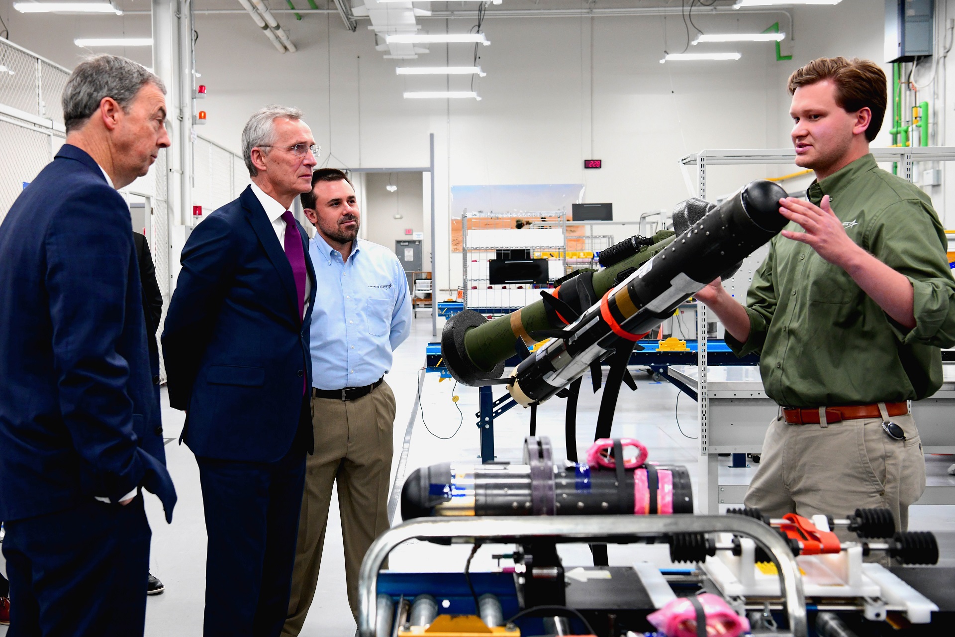 NATO Secretary General Jens Stoltenberg at the Lockheed Martin Facility in Troy, Alabama, 31 January 2024.